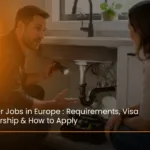 Plumber installing pipes on a construction site – plumber jobs in Europe